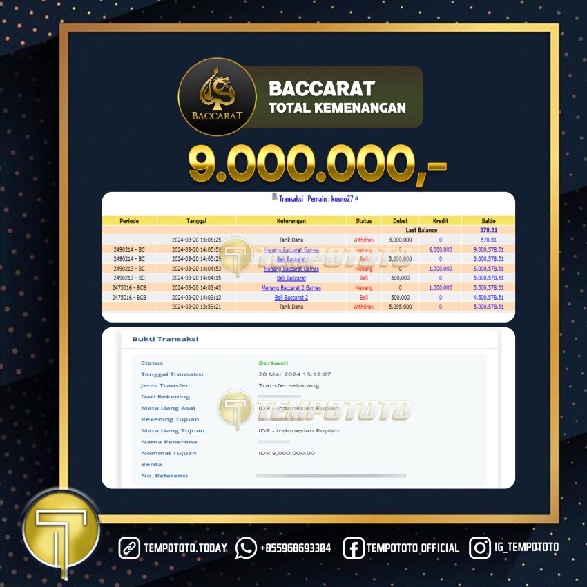 BUKTI JACKPOT TEMPOTOTO CASINO