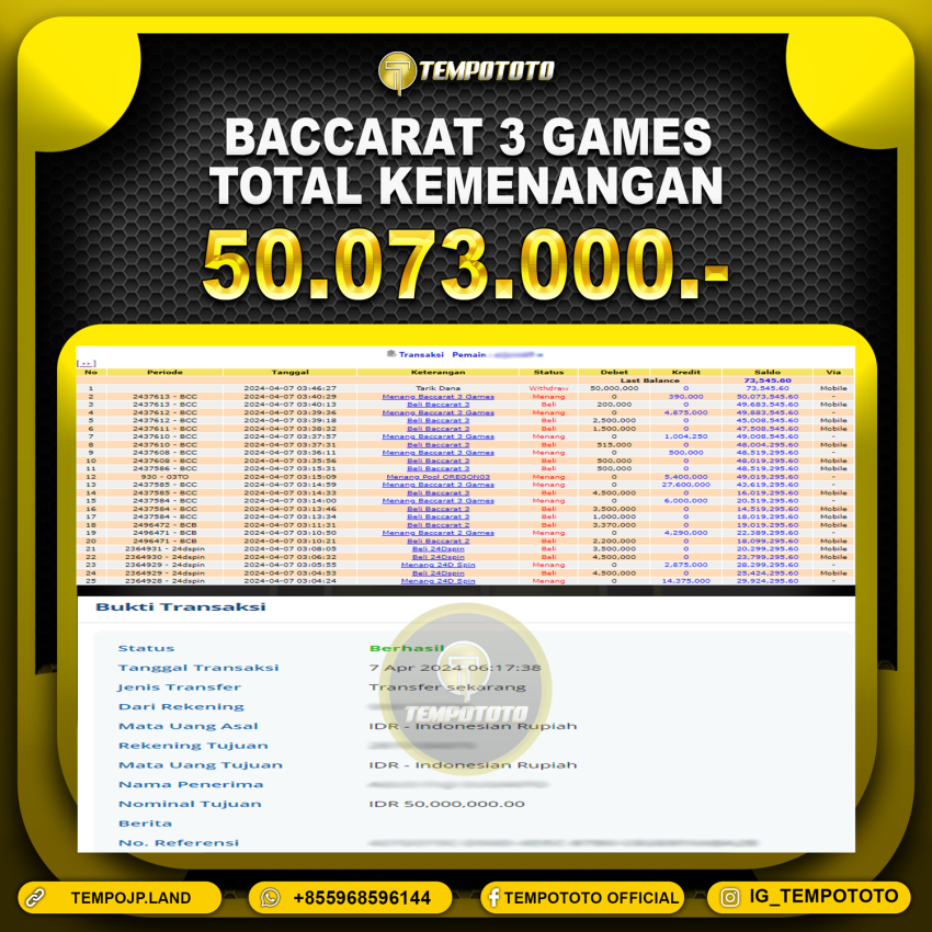 BUKTI JACKPOT TEMPOTOTO CASINO