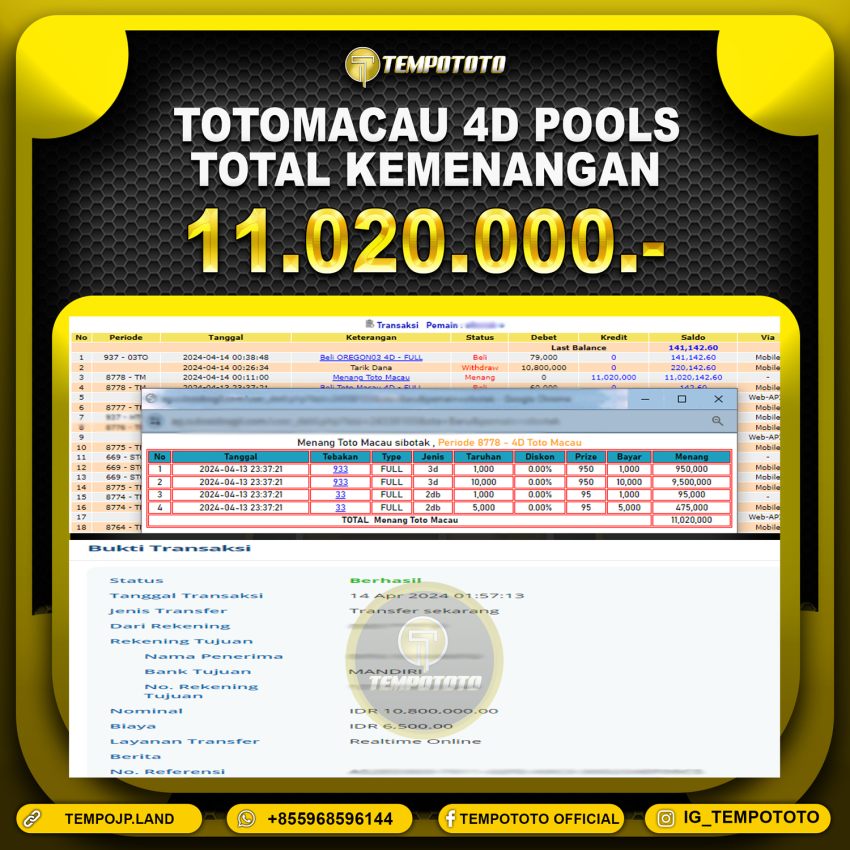 BUKTI JP TEMPOTOTO TOGEL