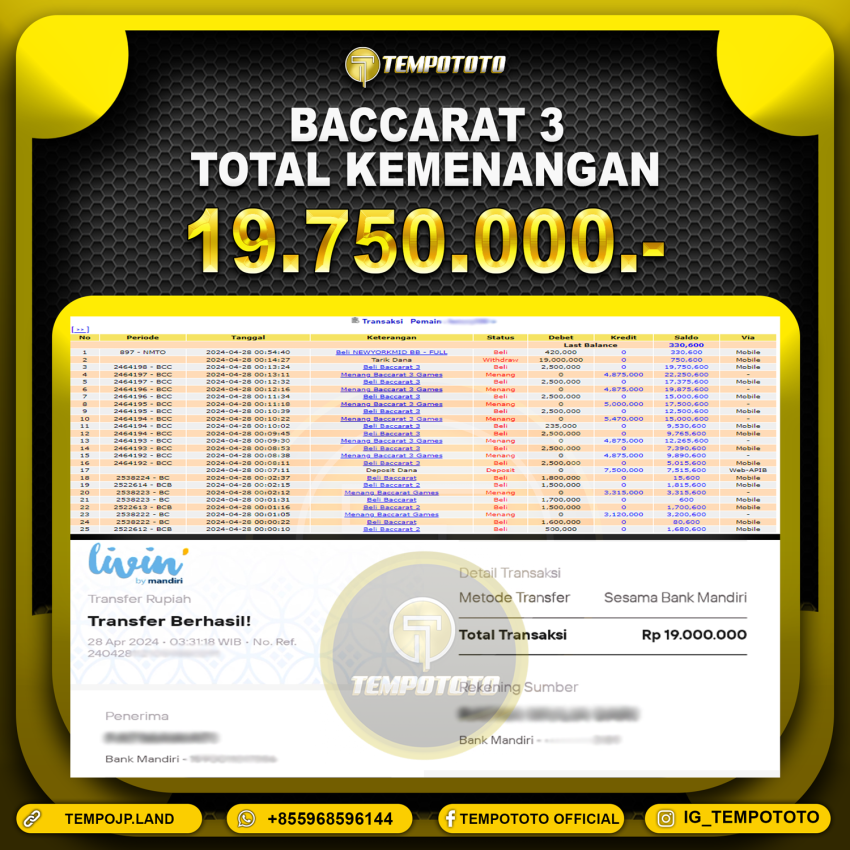 BUKTI JACKPOT TEMPOTOTO CASINO