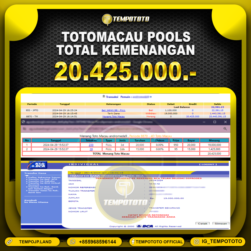 BUKTI JP TEMPOTOTO TOGEL