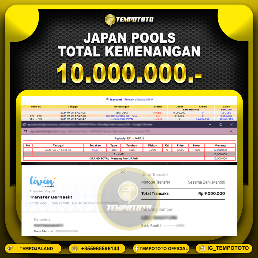 BUKTI JP TEMPOTOTO TOGEL