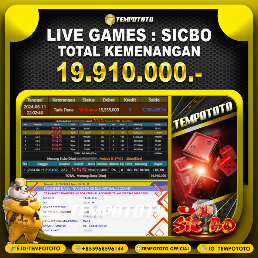 BUKTI JACKPOT TEMPOTOTO CASINO