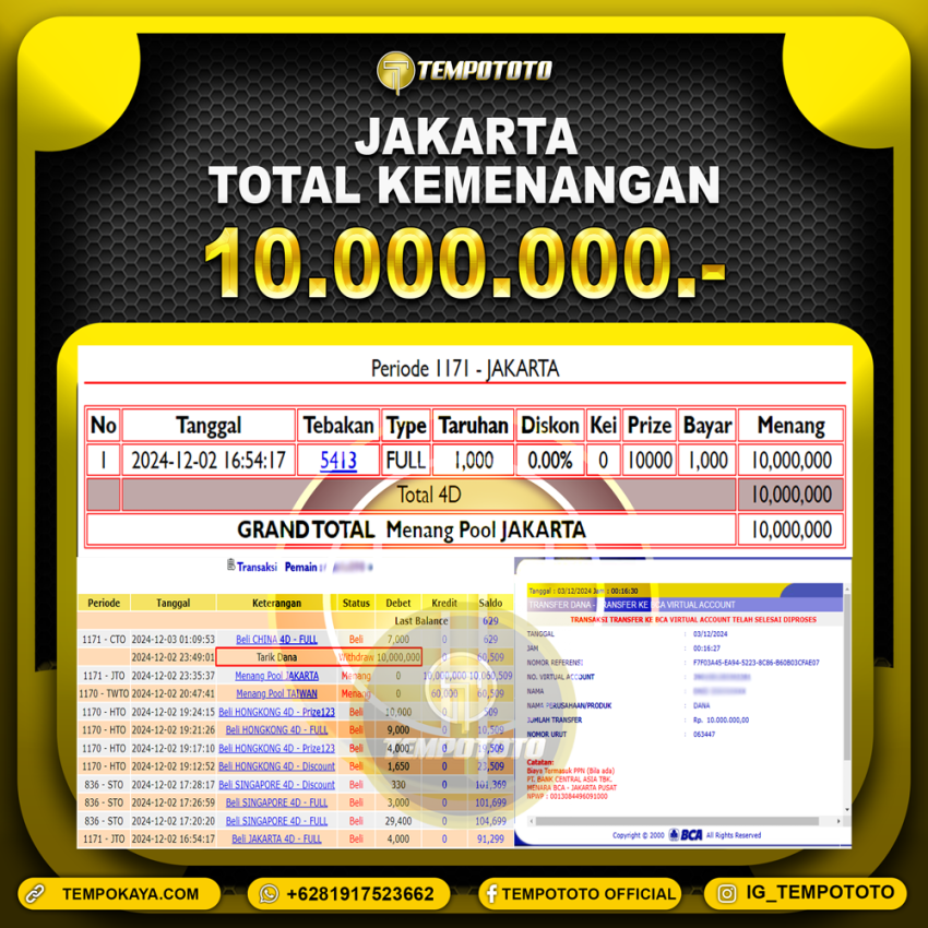 BUKTI JP TEMPOTOTO TOGEL